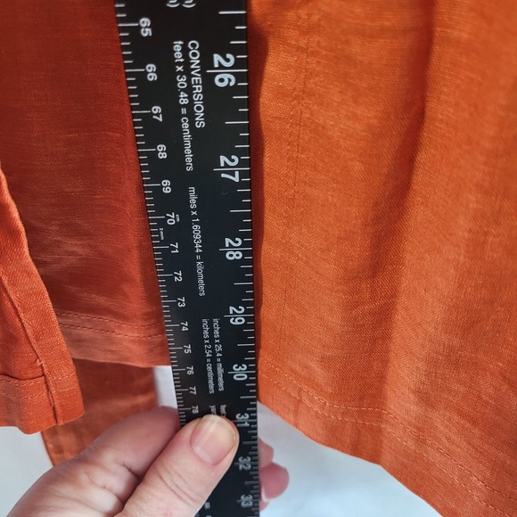 bechamel Women's Orange Linen Blend Belted Shirt Dress Tunic XL - Picture 6 of 6